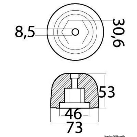 Anode de rechange zinc réf. orig. 501180 | EAN 8033137135873 Ref 43.070.27
