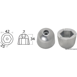 Anode de rechange zinc réf. orig. 101180 | EAN 8033137135859 Ref 43.070.24