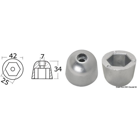Anode de rechange zinc réf. orig. 101180 | EAN 8033137135859 Ref 43.070.24