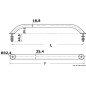 
Main-courante ovalisée AISI316 vis au dehors 220mm 
