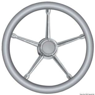 Volant A polyuréthane souple gris/inox 350 mm  Ref 45.135.02