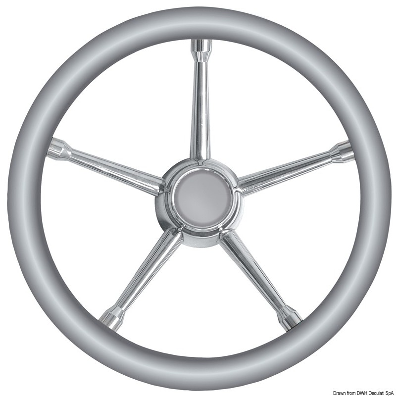 
Volant A polyuréthane souple gris/inox 350 mm 
