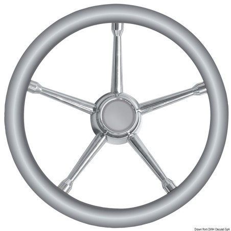 Volant A polyuréthane souple gris/inox 350 mm  Ref 45.135.02