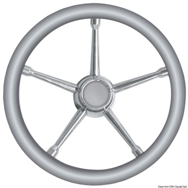 Volant A polyuréthane souple gris/inox 350 mm  Ref 45.135.02