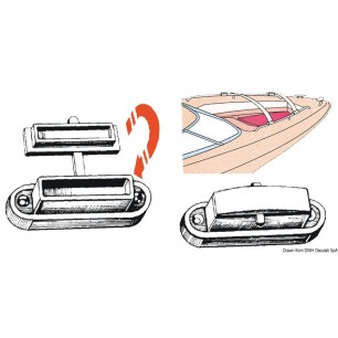 Embout laiton chromé p. bâches 67x14 mm | EAN 8033137145230 Ref 46.108.00