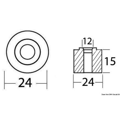 Anode rondelle zinc Ø 24 x 15 mm | EAN 8033137137303 Ref 43.260.01