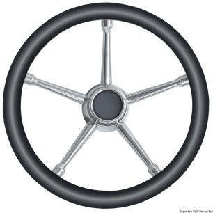 Volant A polyuréthane souple noir/inox 350 mm  Ref 45.135.01