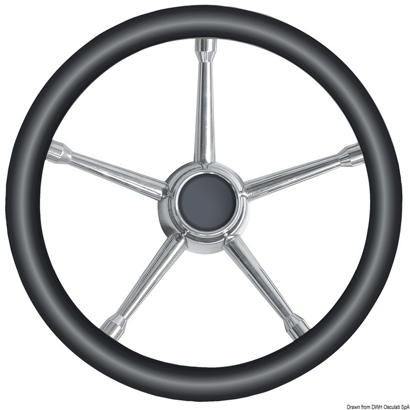 
Volant A polyuréthane souple noir/inox 350 mm 
