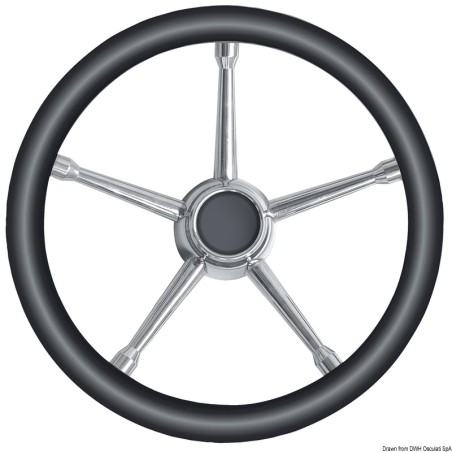 Volant A polyuréthane souple noir/inox 350 mm  Ref 45.135.01