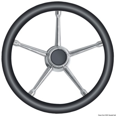 Volant A polyuréthane souple noir/inox 350 mm  Ref 45.135.01