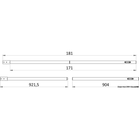 Poteau carbon amovible p. tauds 90/181 cm | EAN 8033137215643 Ref 46.818.09