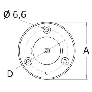 Douille encastrée inclinée 6+ p. poteau carbone Ø 50 mm | EAN 8033137215674 Ref 46.820.01