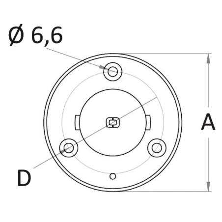 Douille encastrée inclinée 6+ p. poteau carbone Ø 50 mm | EAN 8033137215674 Ref 46.820.01