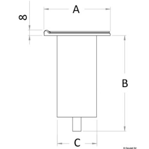 Douille encastrée poteau carbone + couvercle charnière Ref 46.814.00