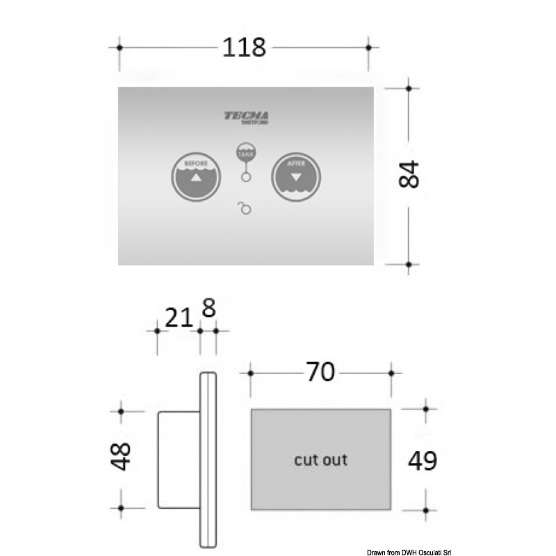 
Tableau commande SFT pour WC électriques TECMA  
