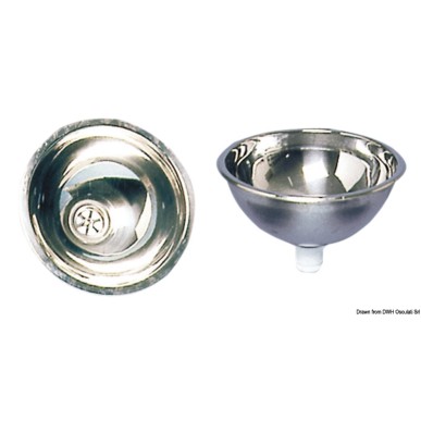 Vasque demi-ronde bain inox poli miroir 260x120 mm | EAN 8033137153020 Ref 50.188.92