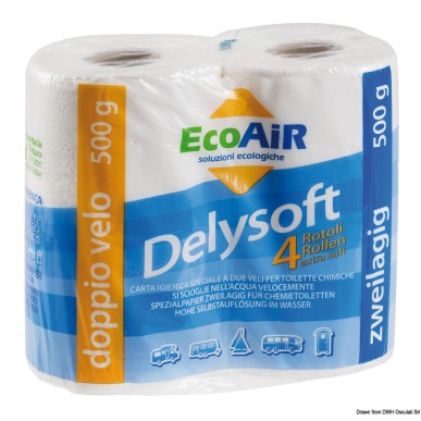 Papier-toilette hydrosoluble Delysoft 4 pièces  Ref 50.210.01