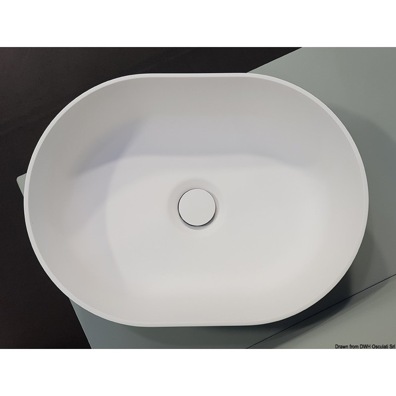 
Evier  poser semi oval Ocritech blanc 350x260 mm 
