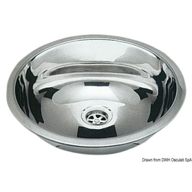 Evier ronde inox poli miroir 387 mm | EAN 8033137152832 Ref 50.186.85