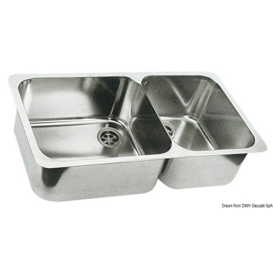 Evier double inox poli 600x320 mm | EAN 8033137152818 Ref 50.186.80