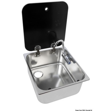Evier + couvercle verre fumé 352x322x146 mm | EAN 8033137201004 Ref 50.187.47