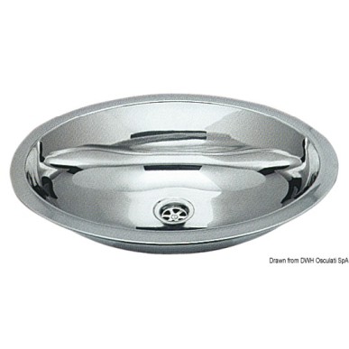 Evier ovale inox poli miroir 510x390 mm | EAN 8033137152849 Ref 50.186.86