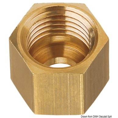 Ecrou laiton p. tuyau cuivre 8 mm (blister 3 pcs) | EAN 8033137152498 Ref 50.013.98