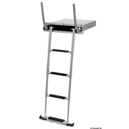 Echelle de bain télescopique inox à 4 marches en boîtier encastré. Réf. Osculati 49.569.04 EAN 8033137216114
