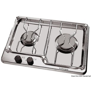 Plan cuisson 2 feux Techimpex | EAN 8033137152542 Ref 50.100.52