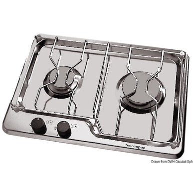 Plan cuisson 2 feux Techimpex | EAN 8033137152542 Ref 50.100.52