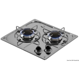 Plaque cuisson inox encastrer 2 feux 350x320 mm | EAN 8033137012037 Ref 50.101.44