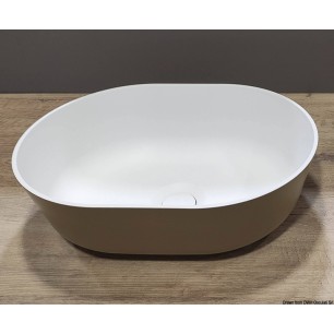 Evier poser semi oval Ocritech blanc/beige 350x260 mm | EAN 8033137216145 Ref 50.184.03