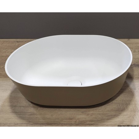 Evier poser semi oval Ocritech blanc/beige 350x260 mm | EAN 8033137216145 Ref 50.184.03