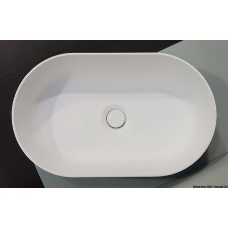 Evier poser semi oval Ocritech blanc 450x260 mm | EAN 8033137216152 Ref 50.184.21