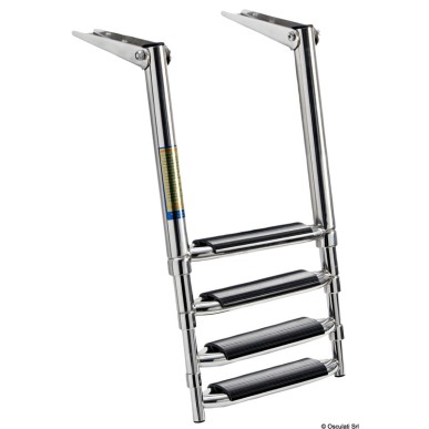 Echelle télescopique large AISI316 noir 4 marches | EAN 8033137151804 Ref 49.541.64