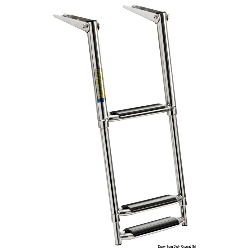 
Echelle télescopique large AISI316 noir 3 marches 
