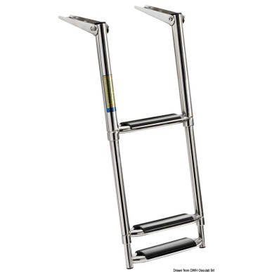 Echelle télescopique large AISI316 noir 3 marches | EAN 8033137151798 Ref 49.541.63