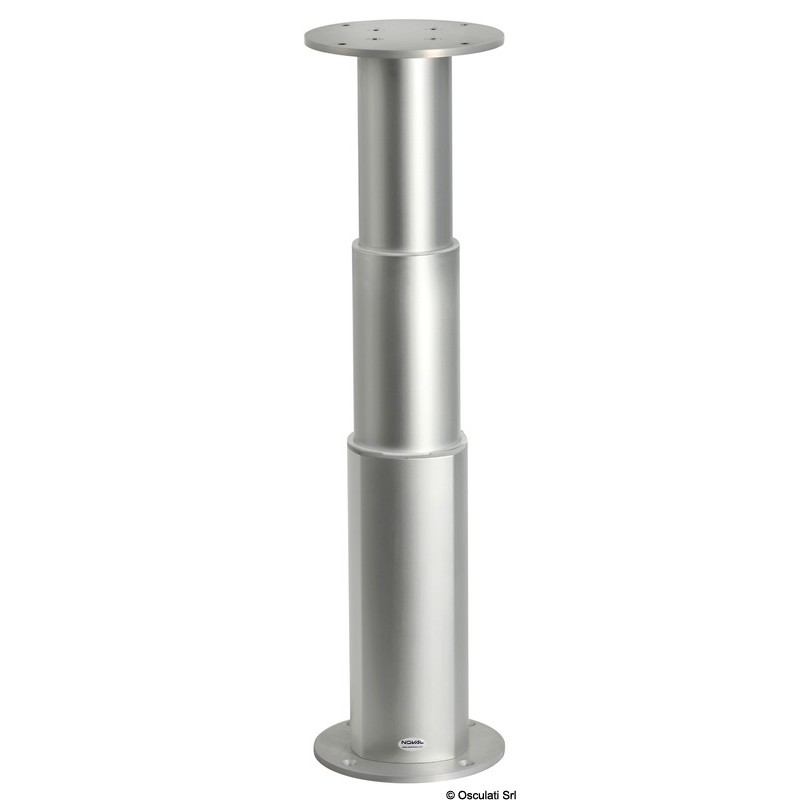 
Pied table rond aluminium anodisé 3 stades 12V 
