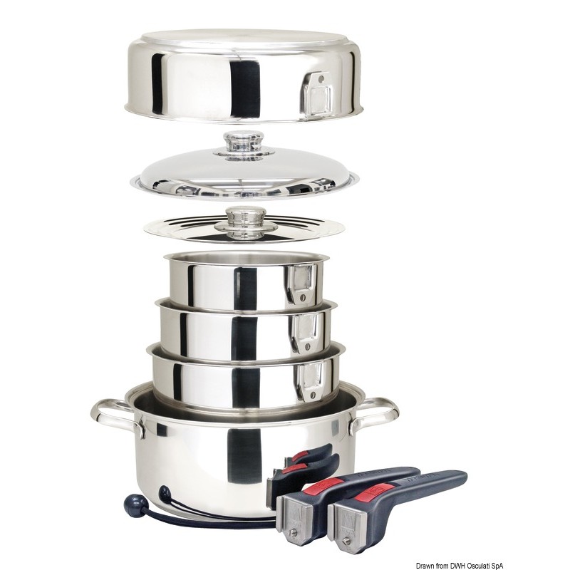
Casseroles empilables intérieur inox 

