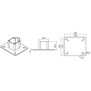 Support siège fixe brillante 30 cm | EAN 8033137015359 Ref 48.650.01