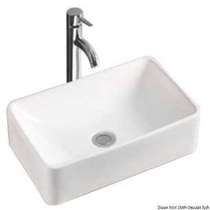Evier céramique blanche Square 400x300x130mm  Ref 50.189.11