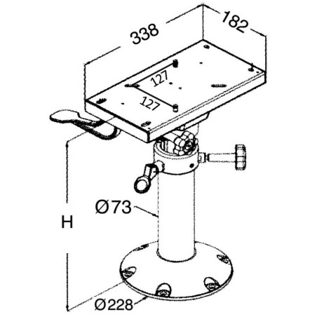 
Support de siège avec chariot pivotant 330 mm 
