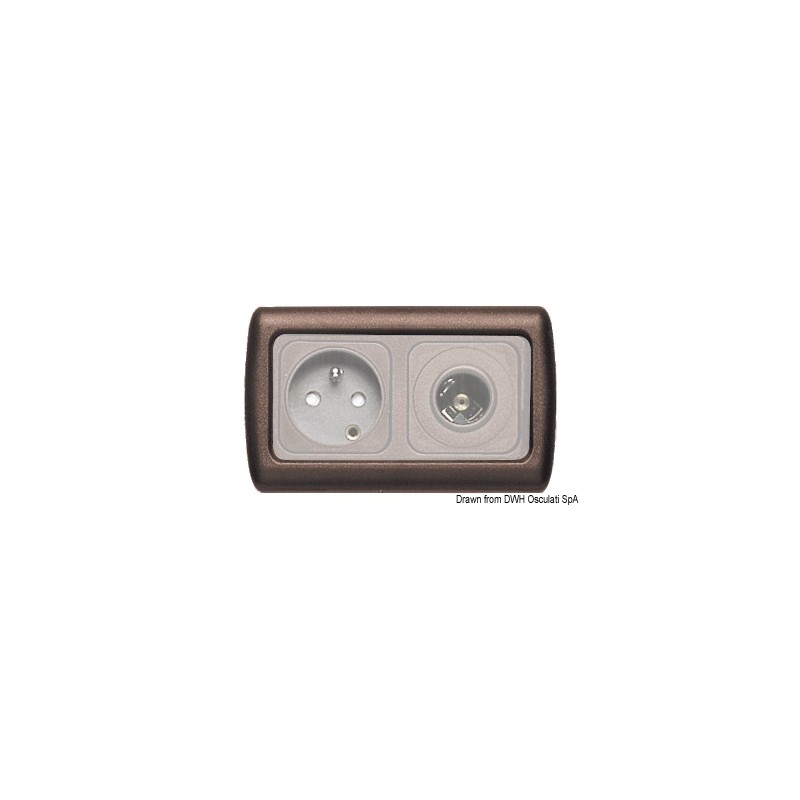 
Platine couvre-vis double marron 
