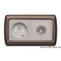 
Platine couvre-vis double marron 
