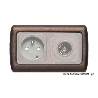 Platine couvre-vis double marron | EAN 8033137091858 Ref 14.665.03