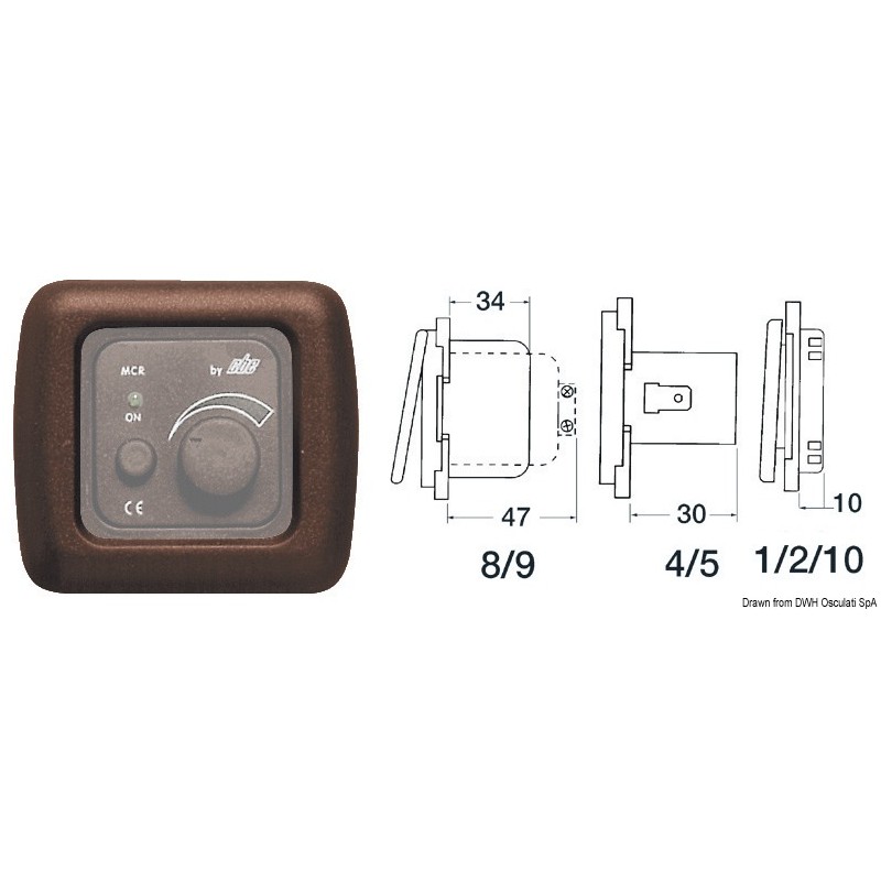 
Platine couvre-vis simple marron 
