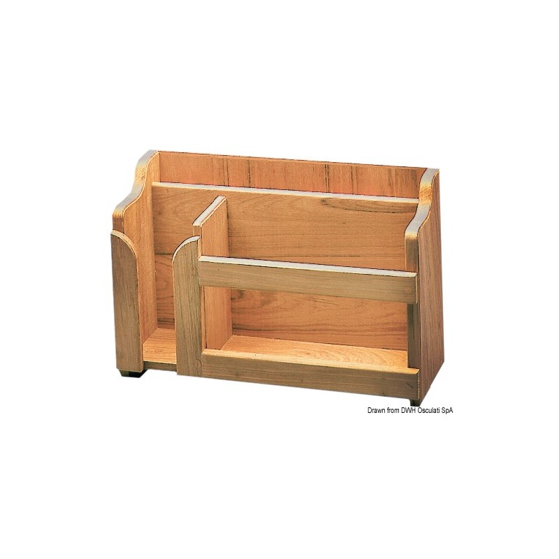 
Range-assiettes teck 395x152x282 mm 
