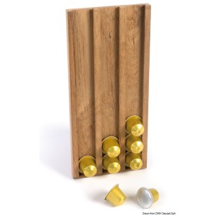 Porte-capsule café teck ARC 14x31x1,6 cm | EAN 8033137173943 Ref 71.602.18