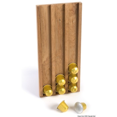 Porte-capsule café teck ARC 14x31x1,6 cm | EAN 8033137173943 Ref 71.602.18