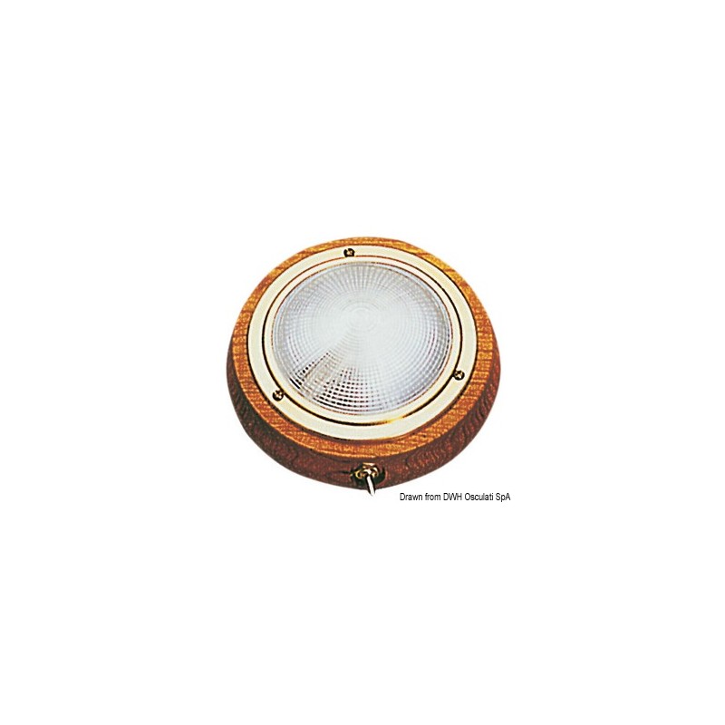 
Plafonnier en laiton et teck 145 mm 
